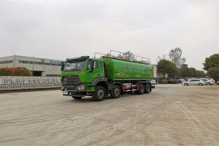 重汽26方豪沃N系列泥漿、污水、液態(tài)污物運(yùn)輸車(chē) 前四后八帶防浪板氣動(dòng)球閥